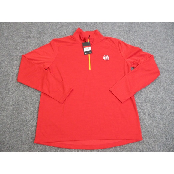 Atlanta Hawks Shirt Mens‎ Large Red NBA Basketball Dri Fit Long Sleeve Nike New - Picture 1 of 16